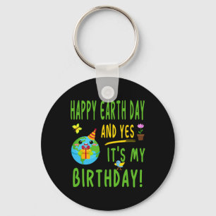 Fun Earth Day Birthday Party - April 22nd Key Ring