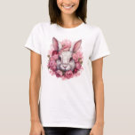 Fun Easter Bunny and Roses T-shirt<br><div class="desc">Introducing our lovely Easter Bunny and Roses Women's T-Shirt, designed to add a touch of whimsy and beauty to your spring wardrobe! This delightful t-shirt features a captivating portrait of an Easter bunny surrounded by blooming roses, all in charming pink hues, elegantly printed on the front. Crafted with care, this...</div>