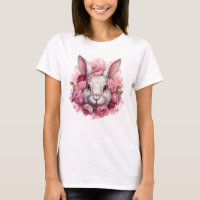 Fun Easter Bunny and Roses T-shirt