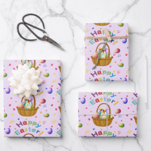 Fun Easter Egg Baskets  Wrapping Paper Sheet