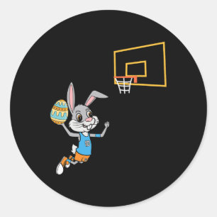 Fun Easter Egg Bunny Dunk Bysketbyll Game Easter K Classic Round Sticker