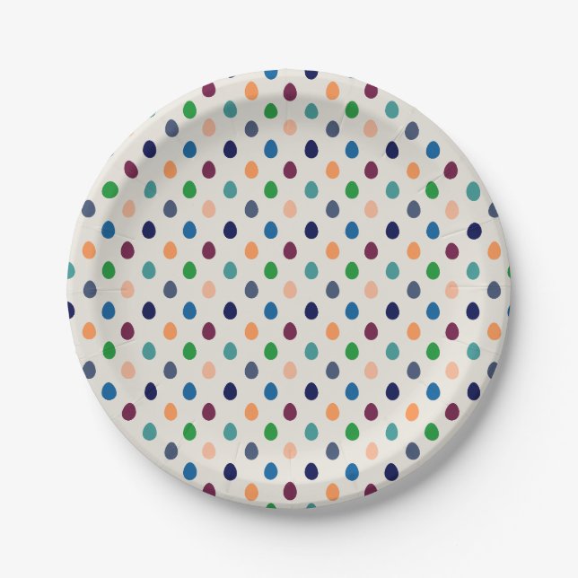 Fun Easter Eggs  Paper Plate (Front)