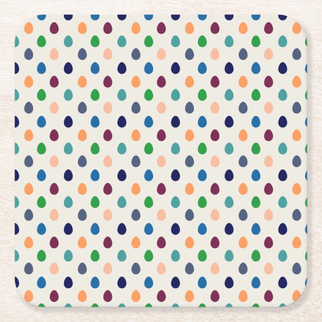 Fun Easter Eggs  Square Paper Coaster (Front)