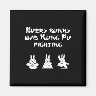 Fun Easter Every Bunny Was Kung Fu Fighting Karate Magnet