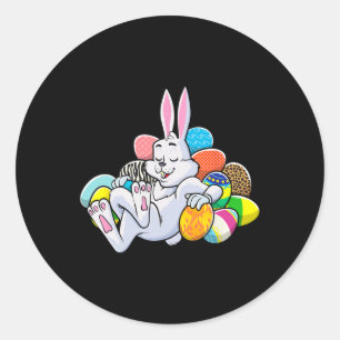 Fun Easter Girls Boys Toddler Easter Bunny  Classic Round Sticker