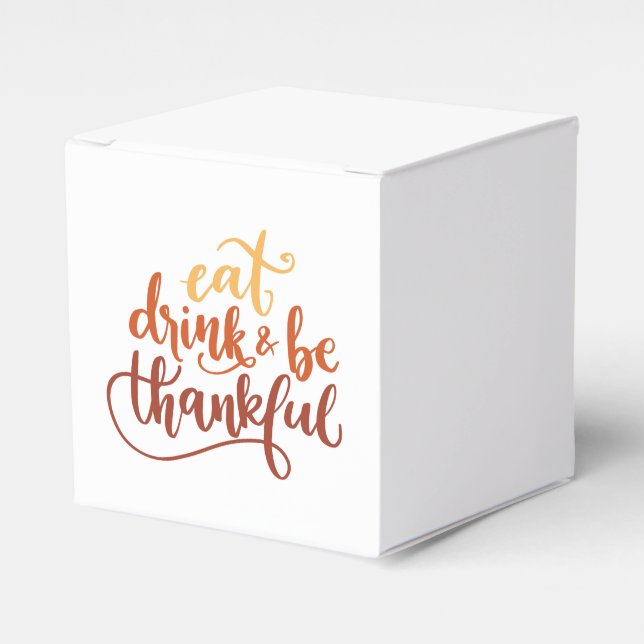 Fun Eat Drink and Be Thankful Thanksgiving  Favour Box (Front Side)