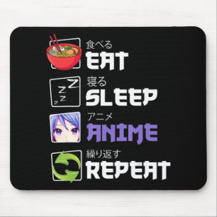 Fun  Eat Sleep Anime Repeat Anime Japan Manga Gift Mouse Pad