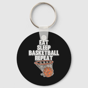 Fun Eat Sleep Basketball Repeat Sports Coach Playe Key Ring