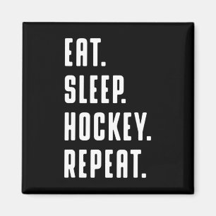 Fun Eat Sleep Hockey Repeat Fun Graphic For Women  Magnet
