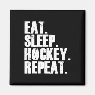 Fun Eat Sleep Hockey Repeat Gift  Men Magnet