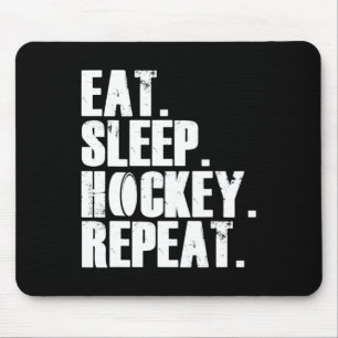 Fun Eat Sleep Hockey Repeat Gift  Men Mouse Pad