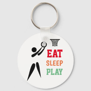 Fun Eat Sleep Play Netball Keyring