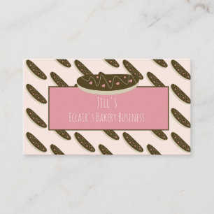 Fun Eclair Doughnuts Hearts Pink Bakery   Business Card