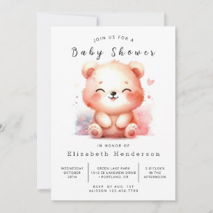Fun Editable Bear Baby Shower Invitation