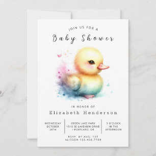 Fun Editable Duck Baby Shower Invitation