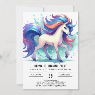 Fun Editable Horse Birthday Invitation