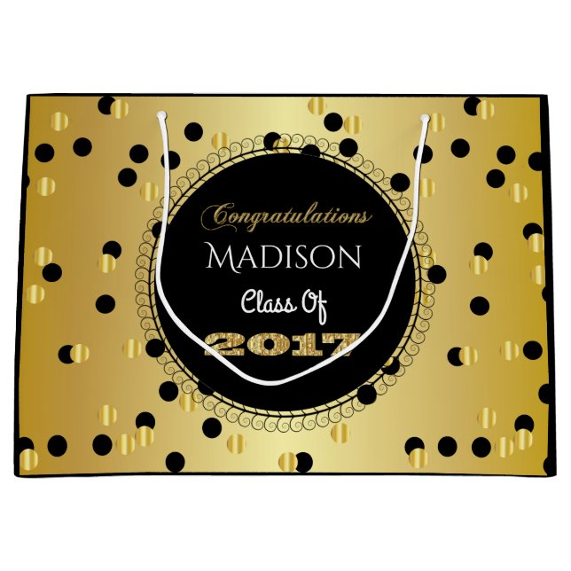 Fun & Elegant 2017 Graduation Large Gift Bag (Front)