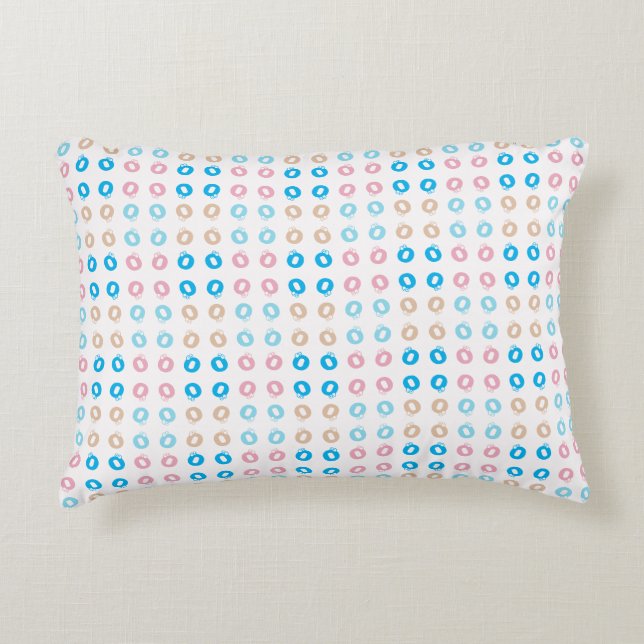 Fun Elegant Monogrammed Pink Blue Kids Lettering Decorative Cushion (Front)