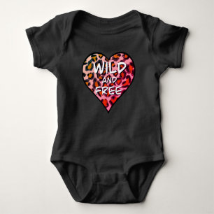 Fun elegant pink leopard cheetah print baby bodysuit