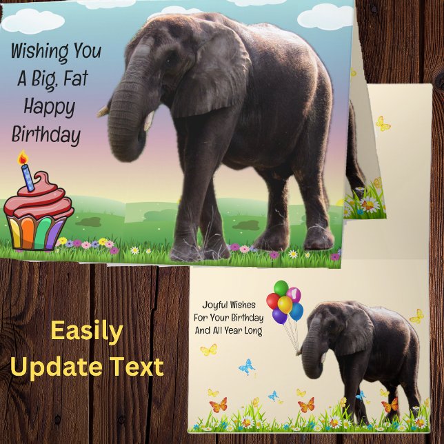 Fun Elephant Birthday Card (Creator Uploaded)