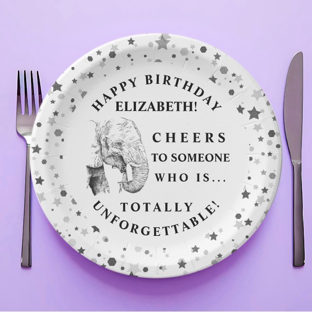 Fun Elephant Birthday Party Paper Plates (Creator Uploaded)