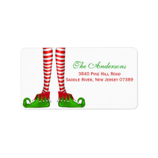 Fun elf Christmas Address Label