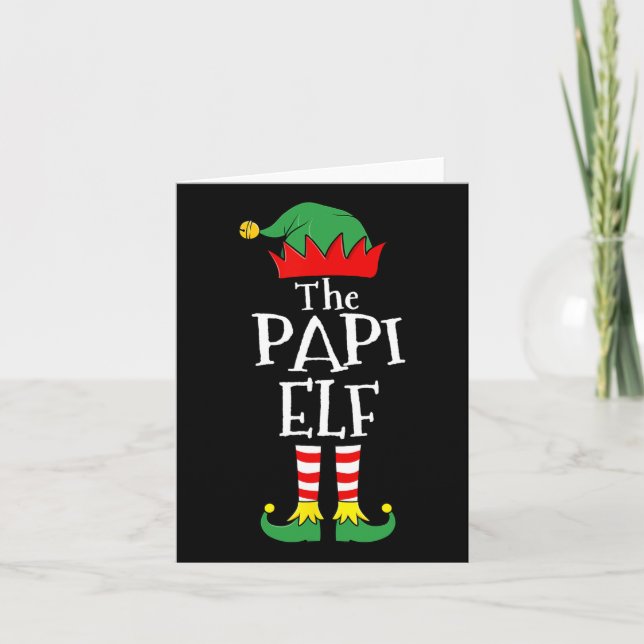 Fun Elf Christmas Pyjamas Family  Card (Front)
