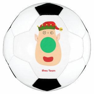 Fun Elf Christmas Soccer Ball