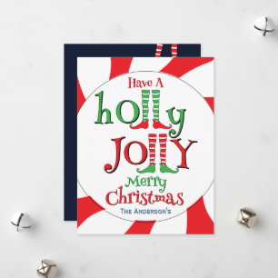 Fun Elf Legs Have A Holly Jolly Merry Christmas! Holiday Card