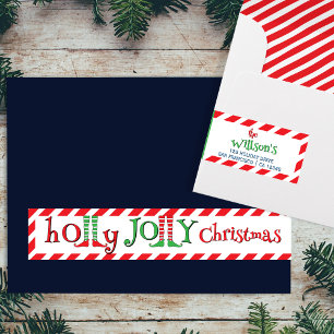 Fun Elf Legs Holly Jolly Christmas  Wrap Around Label
