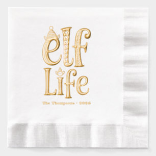 Fun "Elf Life" Christmas Holiday Party Foil Napkins