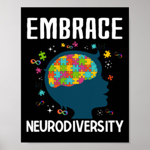 Fun Embrace Neurodiversity Quote Autism Awareness Poster