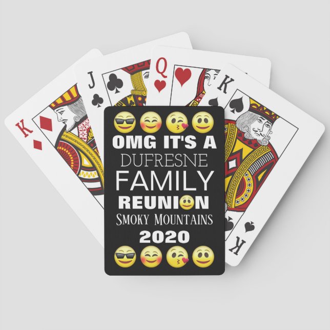 Fun Emojis Family Reunion Playing Cards (Back)