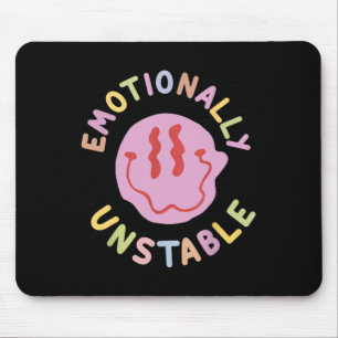 Fun Emotionally Unstable Retro Mental Health Aware Mouse Pad