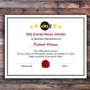 Fun Employee Award Certificate - Social Director