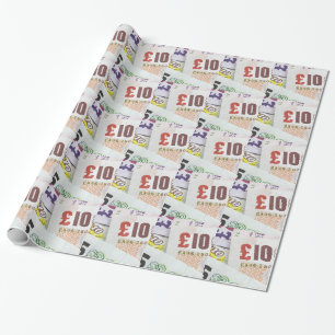 Fun English money pattern accessories Pound notes Wrapping Paper