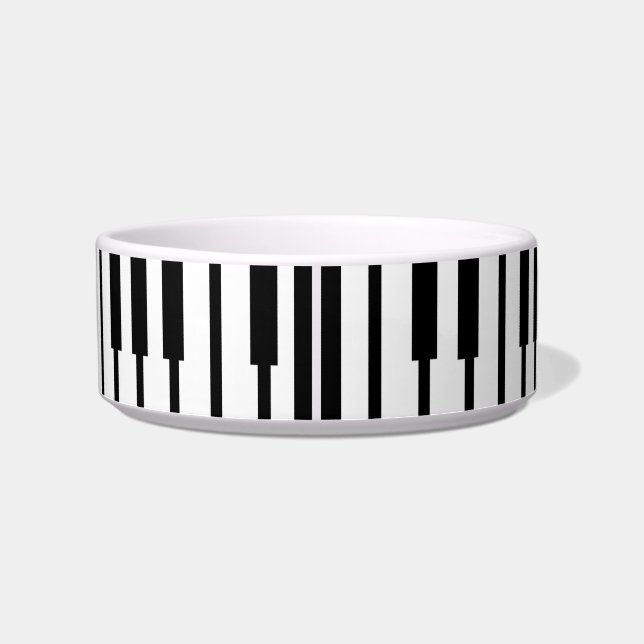 Fun Epic Black White Piano Keys Music Design Bowl (Back)