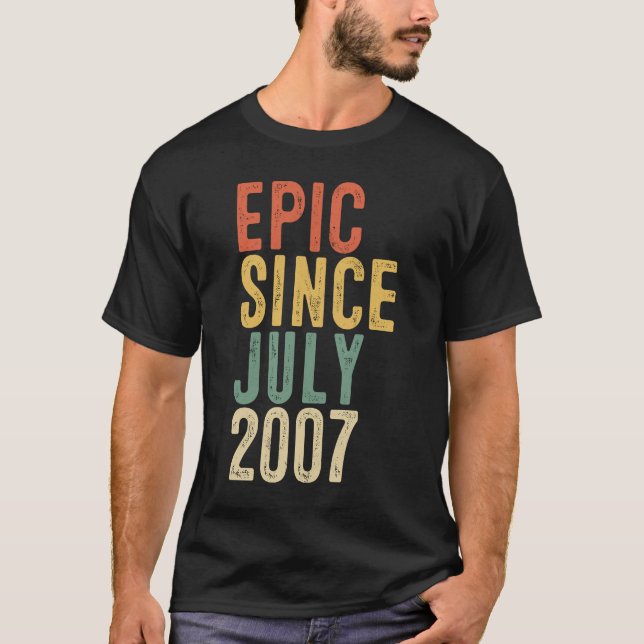 Fun Epic Since July 2007 13th Birthday  13 Year Ol T-Shirt (Front)