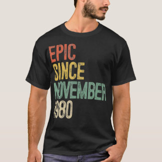 Fun Epic Since November 1980 40th Birthday Gift 40 T-Shirt