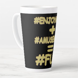 "FUN EQUATION" Cute Expression Design. Buy Now Latte Mug