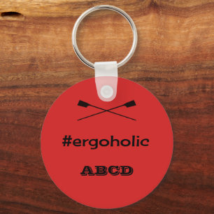 Fun ergoholic slogan personalised initials key ring