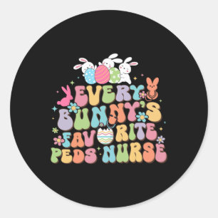 Fun Every Bunny's Favourite Peds Nurse Nursing Eas Classic Round Sticker