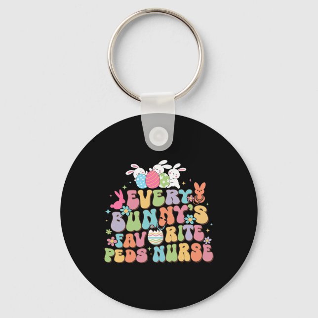 Fun Every Bunny's Favourite Peds Nurse Nursing Eas Key Ring (Front)