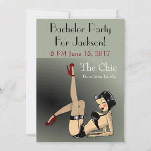 Fun Exotic Dancer Bachelor Party Invitation
