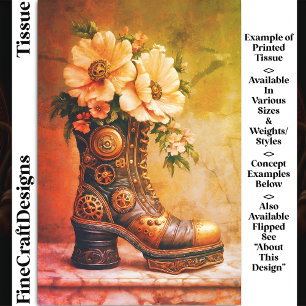 Fun Extreme Steampunk Boot, Floral DG2RG Decoupage Tissue Paper