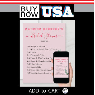 Fun Fab Eucalyptus Bridal Shower Itinerary Plan   Invitation