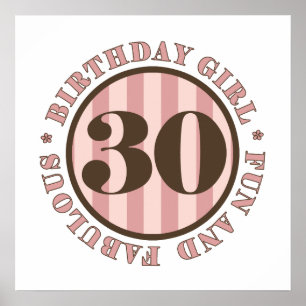 Fun & Fabulous 30th Birthday Gifts Poster