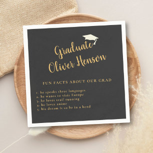 Fun Fact about Graduate Black Graduation Party Napkin