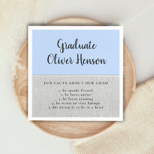 Fun Fact about Graduate Blue Simple Graduation Napkin