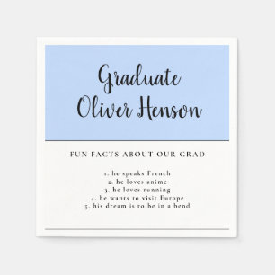 Fun Fact about Graduate Blue Simple Graduation   Napkin
